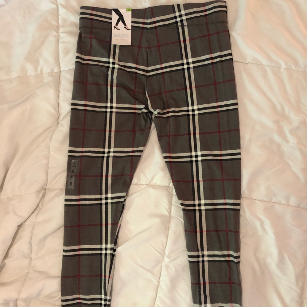 NWT Plaid Knit Leggings - Mixit